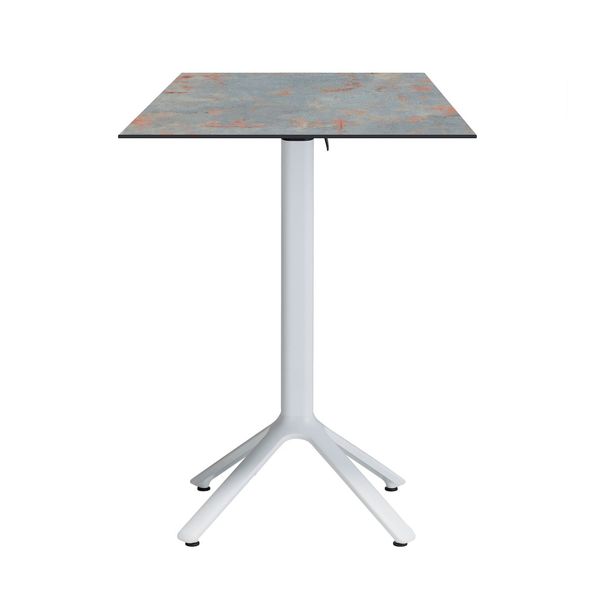 Restootab - Tavolo alto pieghevole Nemo bianco da esterno laminato grigio ossidato 60x60