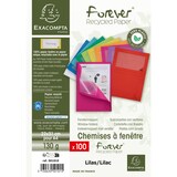thumbnail of Exacompta Packung mit 100 Fenstermappen mit Organisationsdruck aus Recycling-Karton 120g Forever, für Format DIN A4 22x31cm