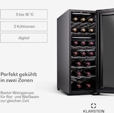 thumbnail of Klarstein Shiraz 18 Duo Weinkühlschrank 2 Zonen 53L/18 Flaschen 5-18 °C Touch Schwarz