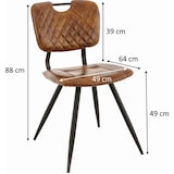 thumbnail of France Mobilier CHR Chaise hôtel restaurant Lina vintage - lot de 2 - 64 x 49 x 88cm Cognac