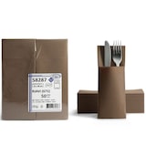 thumbnail of Airlaid 50 Besteckservietten Bestecktaschen braun 32x40cm, Stoffähnlich, hochwertige Einwegserviette