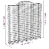thumbnail of vidaXL Gabione mit Hochbogen 200x30x200/220 cm Verzinktes Eisen