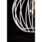 thumbnail of Sospensione 1 Luce Morgana Paralume A Gabbia In Acciaio Bianco E Legno Naturale