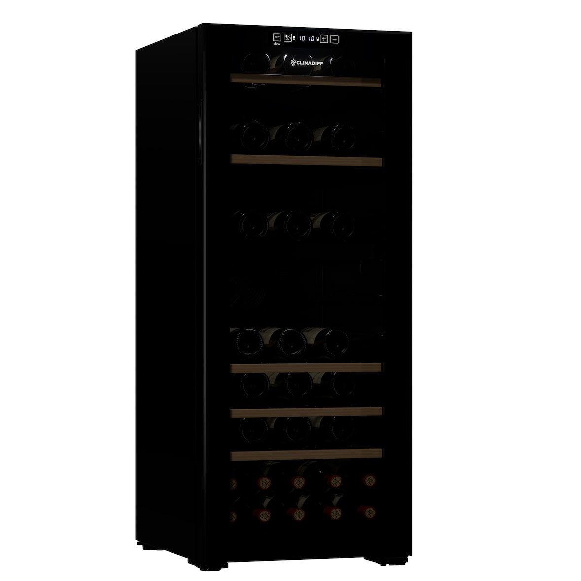 Cave de Vinho CLIMADIFF CEPAGE108DZ (108 Garrafas - 2 zonas - Preto)