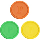 thumbnail of 1-PACK Pfandmarken, Wertmarken, Chips, Token Pfandchips in grün, gelb, orange 300 Stück