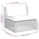 thumbnail of vidaXL Gartensofa ohne Armlehnen mit Kissen Grau Poly Rattan