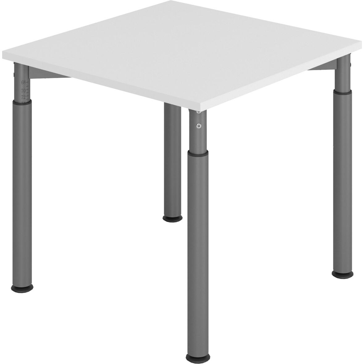 bümö höhenverstellbarer Schreibtisch 80x80 cm in grau, Gestell graphit - PC Tisch höhenverstellbar & klein, höhenverstellbarer Tisch Büro, kleiner