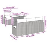 thumbnail of vidaXL 6-teiliges Garten-Sofa-Set mit Kissen in Grau aus Poly-Rattan