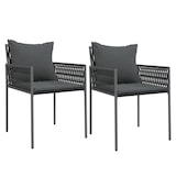 thumbnail of vidaXL Gartenstühle mit Kissen 2 Stk. Schwarz 54x61x83 cm Poly Rattan