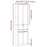 thumbnail of vidaXL Kleiderschrank Schwarz-Eiche 55x25x189 cm Holzwerkstoff