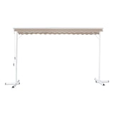thumbnail of Store double pente avec coffre 3 x 4 m en aluminium taupe