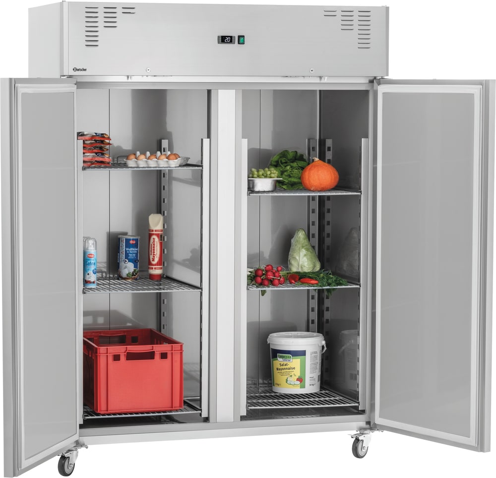 Bartscher Kühlschrank KGN2-212, 1485 x 835 x 2050 mm (BxTxH), steckerfertig - 230 V, fahrbar