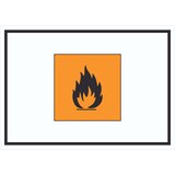 thumbnail of Schild Gefahrensymbol Entzündbar Symbol Brand Flamme A1 Rückseite selbstklebend