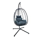 thumbnail of SVITA SHELLY Hängesessel mit Gestell Loungesessel Hängesitz Hängestuhl klappbar Hängekorb Hängeschaukel Outdoorsessel Grau