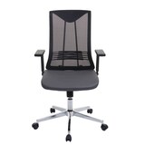 thumbnail of Silla de oficina HWC-J53, silla giratoria silla de escritorio, ergonómica imitación cuero ~ gris
