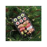 thumbnail of Christbaumschmuck Glas 12,7cm Sushi Box Figur Handbemalt & mit Glitzer Weihnachtsbaum Anhänger Christbaumanhänger Weihnachtsbaumschmuck Deko Schwarz