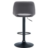 thumbnail of Banco de bar em veludo Camden cinza escuro/metal fosco preto