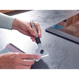 thumbnail of Leifheit raschietto per piano di cottura in acciaio per rimozione cibo bruciato 3 lame in dotazione chiusura con sistema protezione da taglio argento