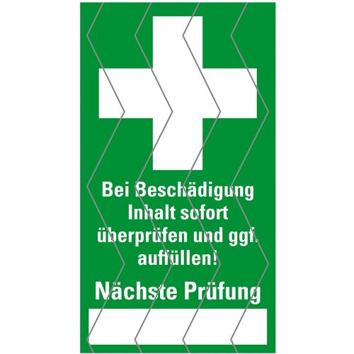 Aufkleber I Sicherheitssiegel Erste Hilfe, Sicherheitsfolie, selbstklebend, 25x45mm, 12/Bogen