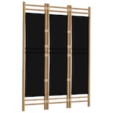 thumbnail of Décoshop26 - Paravent séparateur de pièce cloison pliante 3 panneaux 120 cm bambou et toile noir DEC031187