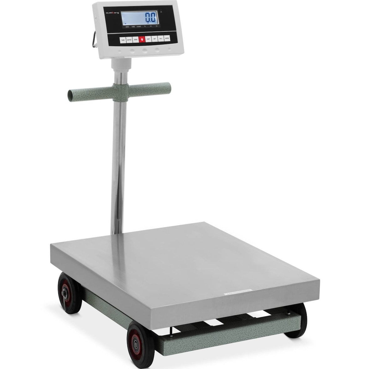 Steinberg Systems Bilancia a piattaforma - 600 kg / 0,1 kg - 50 x 60 cm - Con ruote - kg / lb - LCD