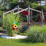 thumbnail of Relaxdays Windrad Blume, 2er Set, Windspielstecker Garten & Balkon, HBT: 75 x 38 x 14 cm, Windmühle reflektierend, bunt