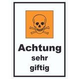 thumbnail of Schild Gefahrensymbol sehr giftig Totenkopf A5 (148x210mm)
