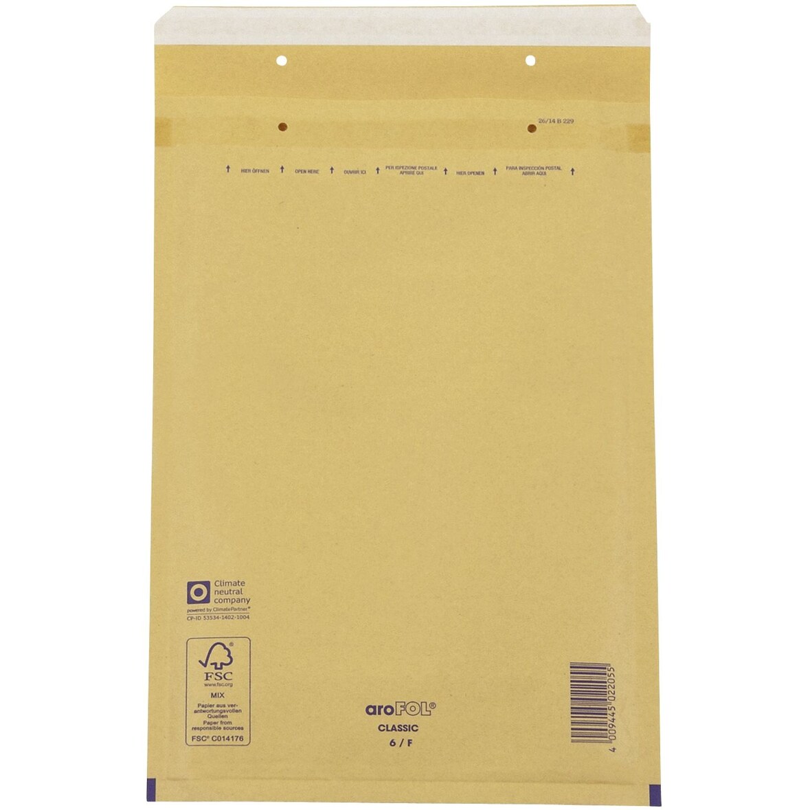 aroFOL® 2FVAF000066 Luftpolstertaschen Nr. 6, 220x340 mm, braun, 10 Stück