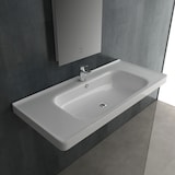 thumbnail of Alpenberger Gäste WC Waschbecken 100 cm Breit | Badezimmer Waschtisch Handwaschbecken Weiß | Keramik Hängewaschbecken mit Nano Waschplätze Wandmontage