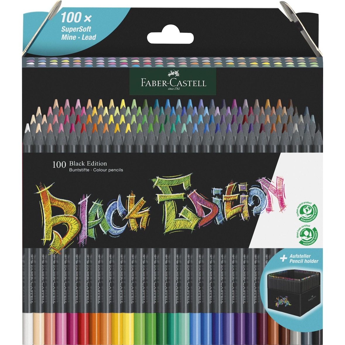 Faber Castell Buntstift BlackEdition 3,3 mm 100er Kartonetui
