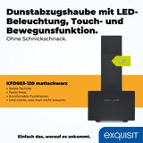 thumbnail of Exquisit Dunstabzugshaube 60cm, Touch-Bedienung, Gestensteuerung, Metallfettfilter, LED-Beleuchtung, Abluft, Umluft, KFD603-120 mattschwarz