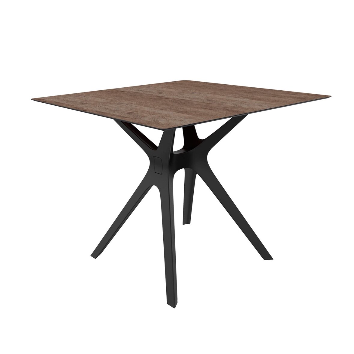 Resol VELA S Quadratischer Tisch Indoor, Outdoor 90x90 Schwarzer Fuß - Eschen Eiche Tischplatte