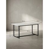 thumbnail of Esszimmertisch 180x90x76 cm Küchentisch Weiß in Marmor-Optik Modern, Esstisch Groß, Speisetisch Rechteckig, Tisch Esszimmer mit