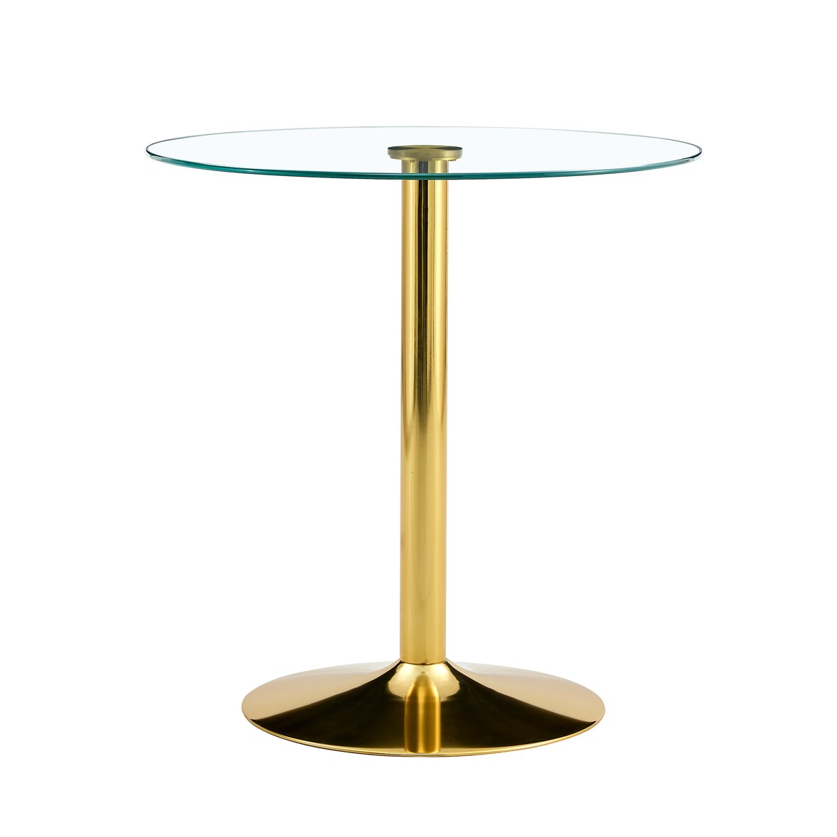 Bartisch Glas & Metall Gold/Transparent rund 89x89x92 cm