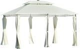 thumbnail of Carpa de Jardín 4x3 m Doble Techo 6 Cortinas Laterales con Luz LED Solar Crema