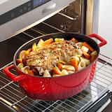 thumbnail of STONELINE® Gourmet Bräter 32x25 cm mit Deckel, Backofen und Induktion geeignet, Antihaft, kirschrot