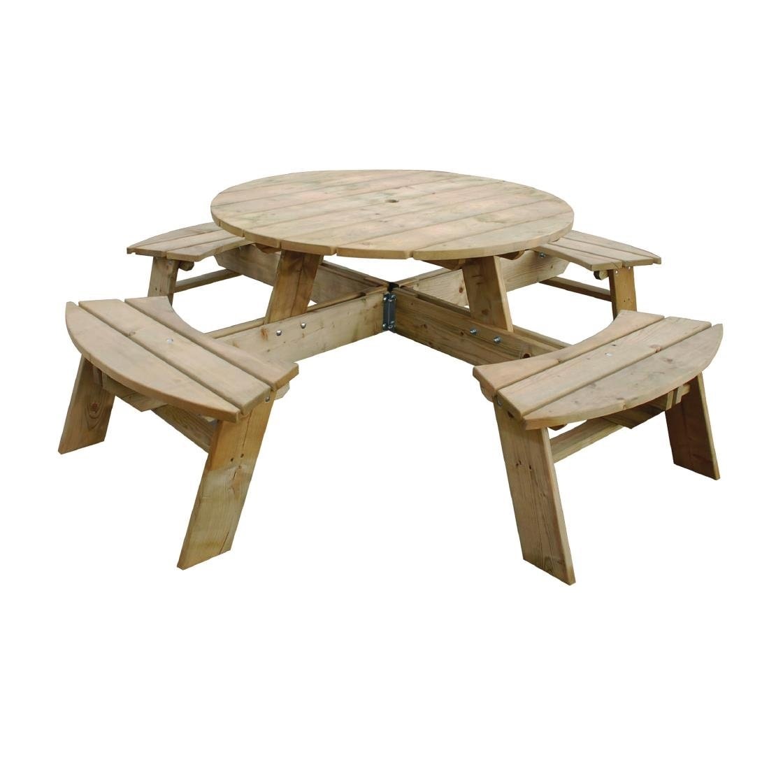 Rowlinson ronde houten picknicktafel