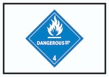 thumbnail of Schild wasserreaktive Stoffe Symbol Dangerous when wet A3 Rückseite selbstklebend