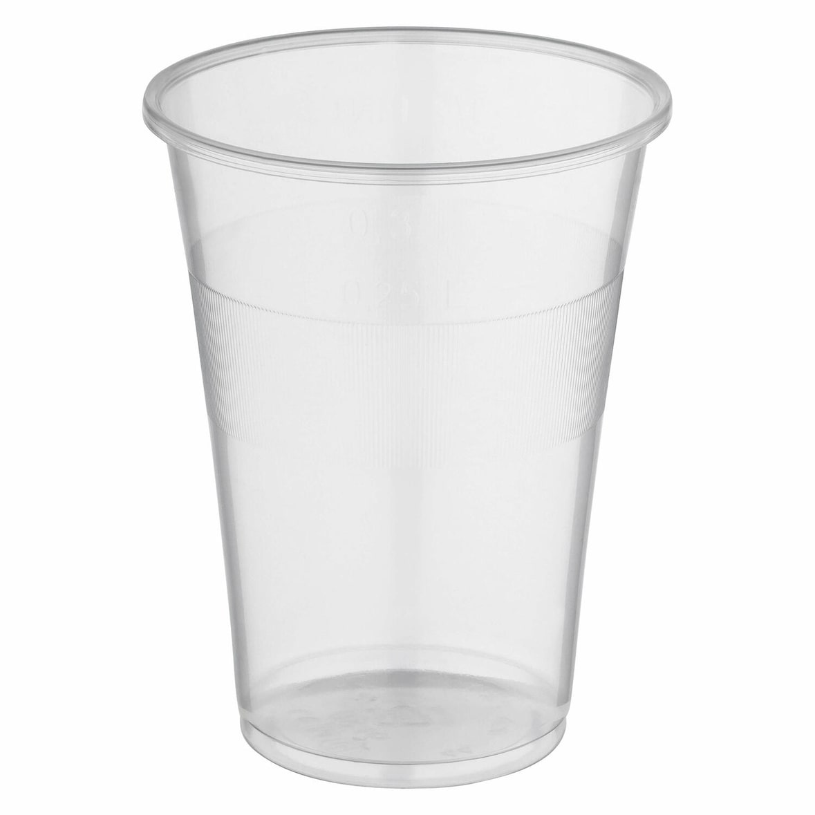 100x Trinkbecher klar mit Eichstrich bei 0,25l und 0,3l | 250ml 300ml aus PP