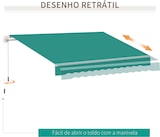 thumbnail of Toldo Manual Plegable de Aluminio con Manivela Terraza Balcón 395x245 cm Verde