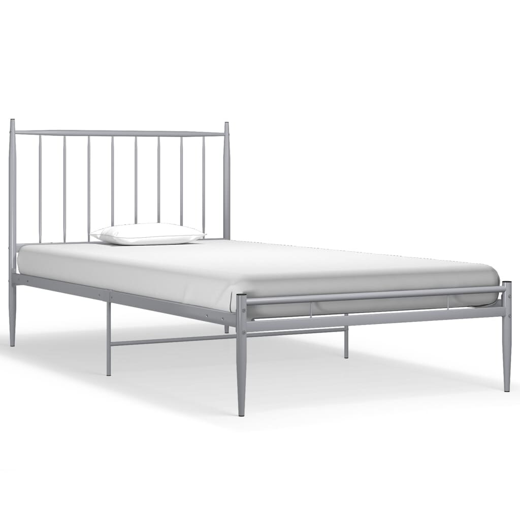 vidaXL Bett Grau Metall 100x200 cm