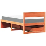 thumbnail of vidaXL Bett mit Schubladen und Matratze Wachsbraun 90x200 Massivholz