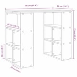 thumbnail of vidaXL Schreibtisch mit Regal Beton Grau 90 x 50 x 75 cm Holzwerkstoff