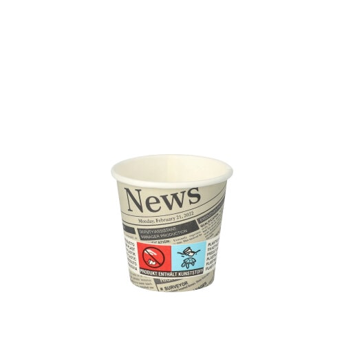Starpak 50 Trinkbecher, Pappe "To Go" 5 cl Ø 5 cm · 5 cm "Newsprint" (89194, 50 Stück)