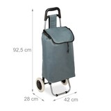 thumbnail of Relaxdays Einkaufstrolley klappbar, Abnehmbare Tasche 28 L, Einkaufswagen mit Rollen HxBxT: 92,5 x 42 x 28 cm, grau