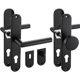 thumbnail of Langschild Drückergarnitur Edelstahl gebürstet EMILIA SCHWARZ WC - Badezimmer Türbeschlag