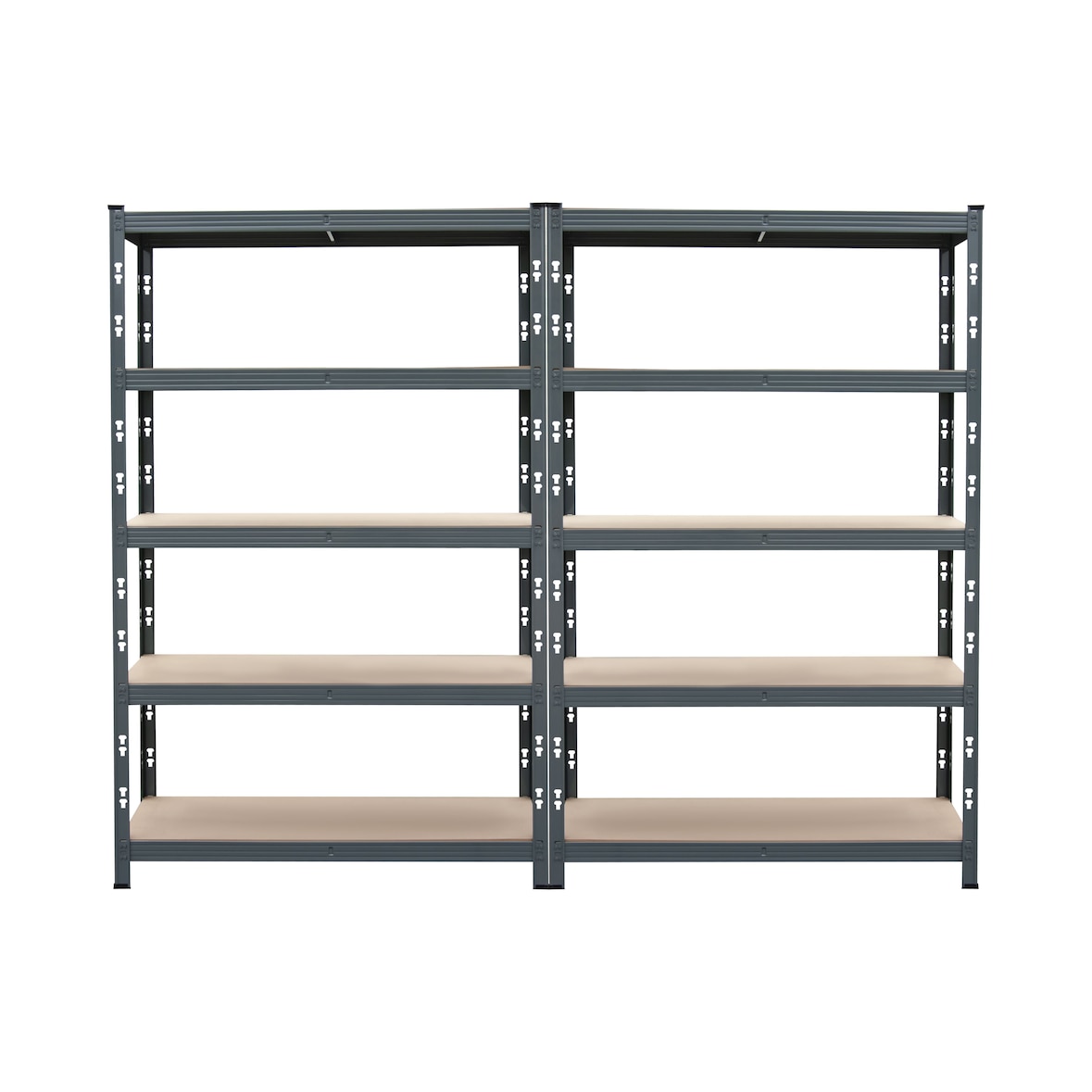 METRO Professional Doppel Schwerlastregal KPW55Z, Metall, 120 x 40 x 200 cm, Fachlast 300 kg, grau, 2 Stück