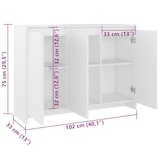 thumbnail of vidaXL Dressoir 102x33x75 cm bewerkt hout wit