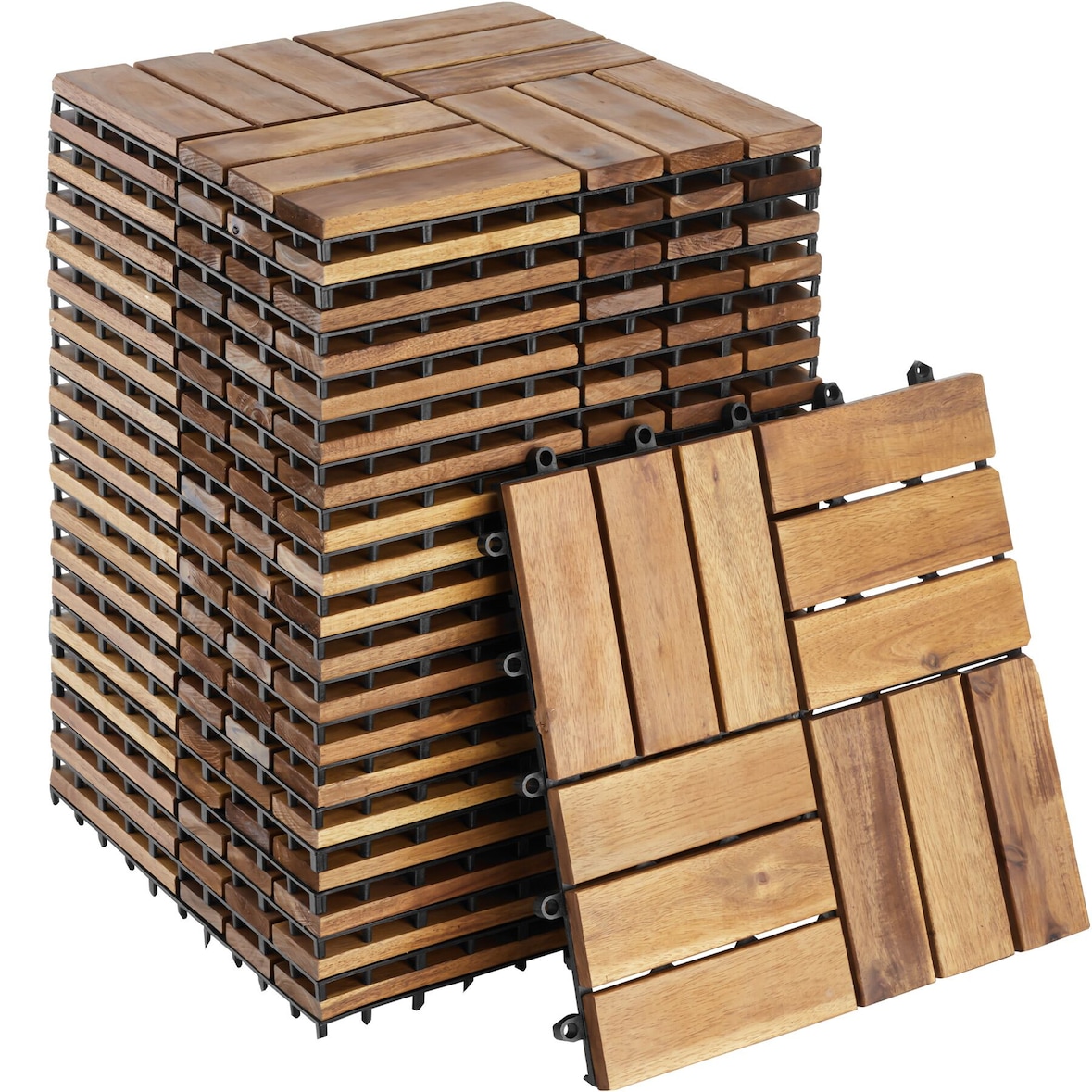 tectake baldosas para terraços Tabula 12 lâminas - Conjunto de 20 castanho