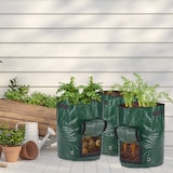 thumbnail of Relaxdays Kartoffel Pflanzsack 3er Set, Kartoffelsack mit Sichtfenster, 2 seitliche Henkel, HxD: 44 x 33 cm, dunkelgrün